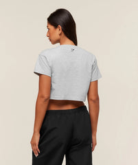 Fitness Embroidered Graphic Oversized Crop Top