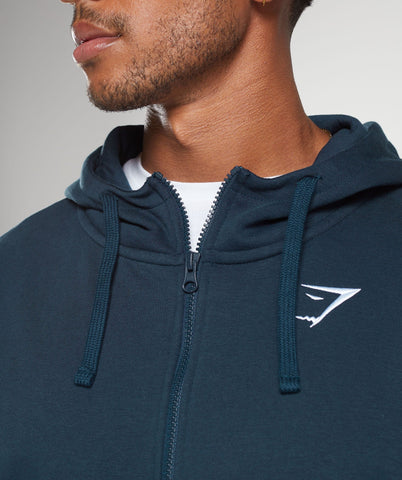 Crest Oversized Zip Up Hoodie