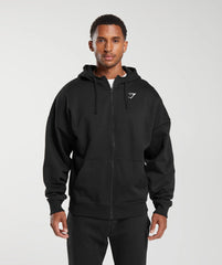 Crest Oversized Zip Up Hoodie