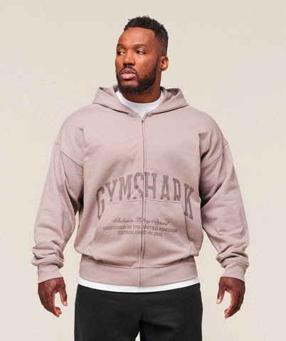 Collegiate Script Zip Up Hoodie