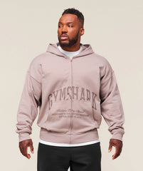 Collegiate Script Zip Up Hoodie