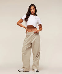 Fitness Embroidered Graphic Oversized Crop Top