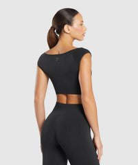 Luxe Seamless Boat Neck Crop Top