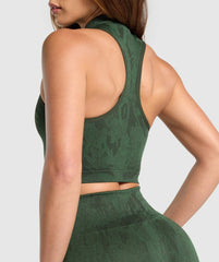 Adapt Camo Seamless Zip Up Crop Top