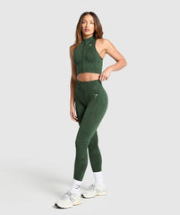 Adapt Camo Seamless Zip Up Crop Top