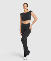 Luxe Seamless Boat Neck Crop Top