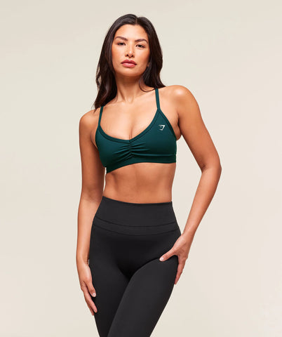 Ruched Strappy Sports Bra
