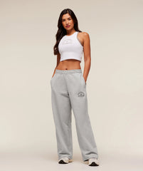 Fitness Embroidered Graphic Wide Leg Joggers