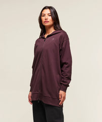 Covered Longline Zip Up Hoodie