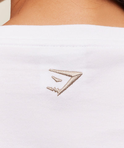 Fitness Embroidered Graphic Oversized Crop Top
