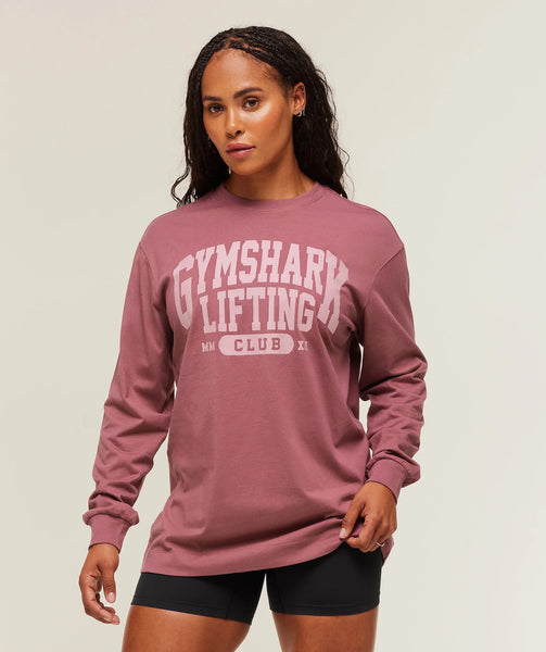 Lifting Club Graphic Oversized Long Sleeve T-Shirt