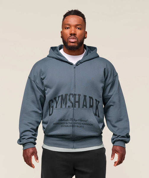 Collegiate Script Zip Up Hoodie