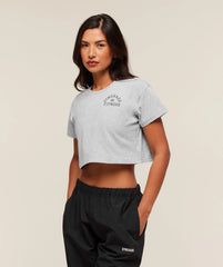 Fitness Embroidered Graphic Oversized Crop Top
