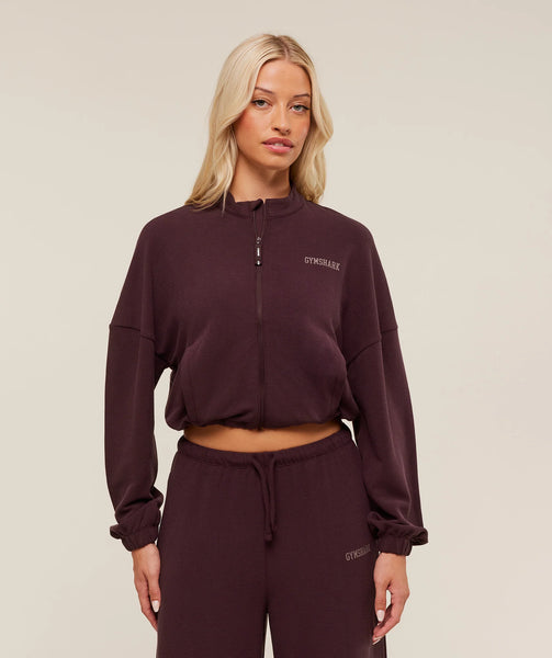 Waffle Midi Zip Up Jacket