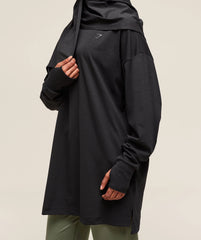 Covered Longline Cotton Long Sleeve Top