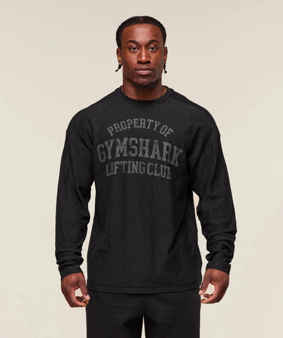 Lightweight Slub Textured Lifting Authenticator OS LS T-shirt