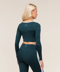 Piping Long Sleeve Crop Top