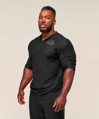 Lightweight Slub Textured 3/4 Henley