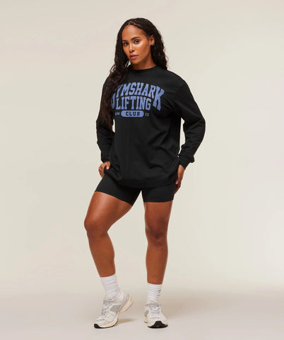Lifting Club Graphic Oversized Long Sleeve T-Shirt