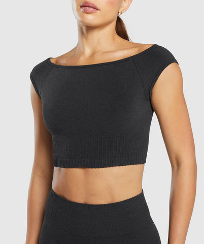 Luxe Seamless Boat Neck Crop Top