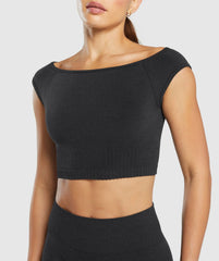 Luxe Seamless Boat Neck Crop Top