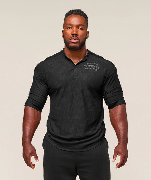 Lightweight Slub Textured 3/4 Henley