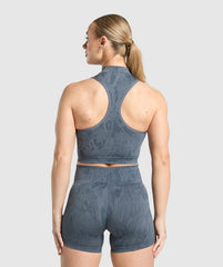 Adapt Camo Seamless Zip Up Crop Top