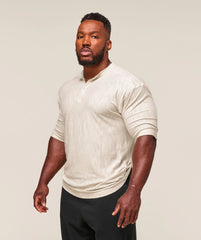 Lightweight Slub Textured 3/4 Henley