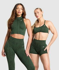 Adapt Camo Seamless Zip Up Crop Top