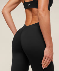 Lifting Dipped Waistband Flared Leggings