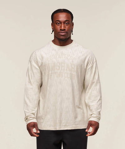 Lightweight Slub Textured Lifting Authenticator OS LS T-shirt