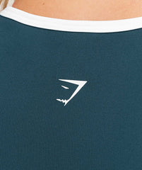 Piping Long Sleeve Crop Top