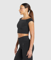 Luxe Seamless Boat Neck Crop Top