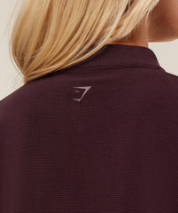 Waffle Midi Zip Up Jacket