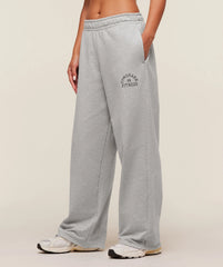 Fitness Embroidered Graphic Wide Leg Joggers